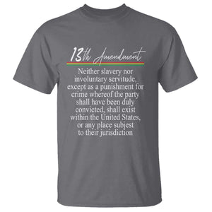 13th Amendment of U.S. Constitution T Shirt Juneteenth 1865 Black History TS11 Charcoal Print Your Wear