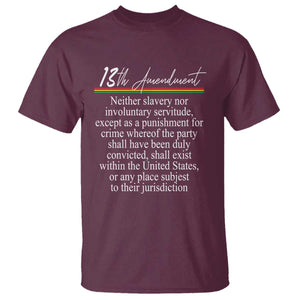 13th Amendment of U.S. Constitution T Shirt Juneteenth 1865 Black History TS11 Maroon Print Your Wear