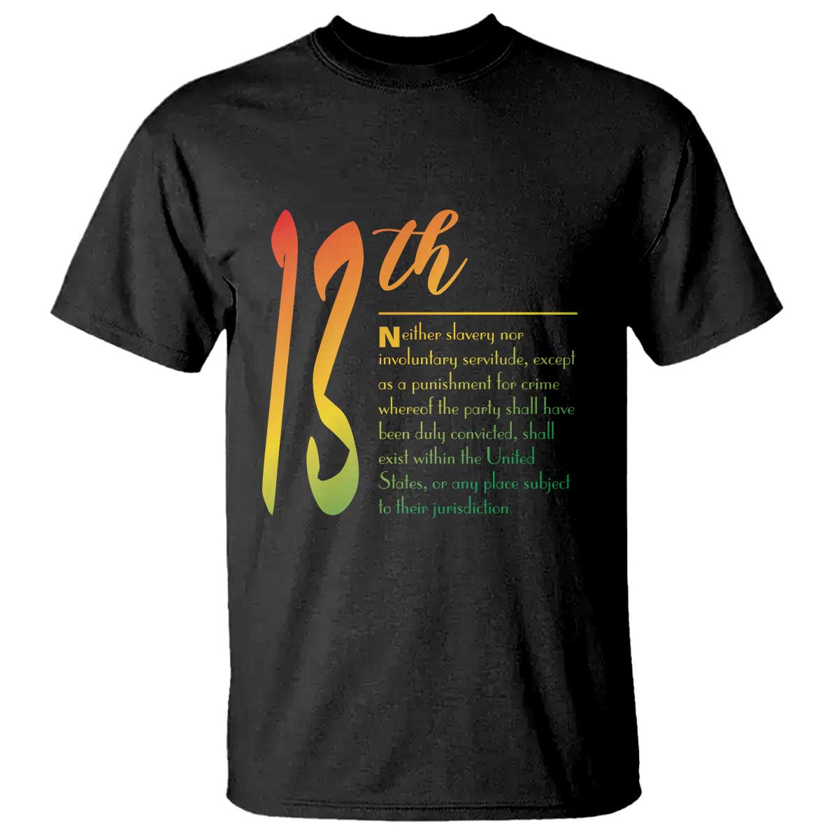 13th Amendment of U.S. Constitution T Shirt Juneteenth Black History TS11 Black Print Your Wear