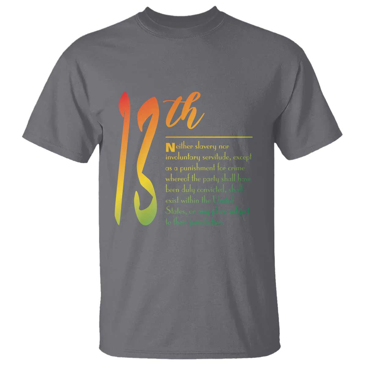 13th Amendment of U.S. Constitution T Shirt Juneteenth Black History TS11 Charcoal Print Your Wear