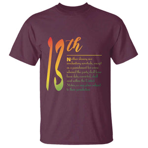 13th Amendment of U.S. Constitution T Shirt Juneteenth Black History TS11 Maroon Print Your Wear
