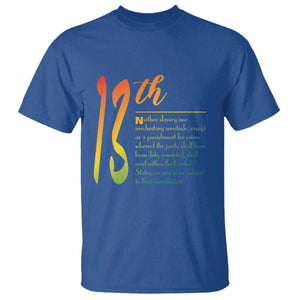 13th Amendment of U.S. Constitution T Shirt Juneteenth Black History TS11 Royal Blue Print Your Wear