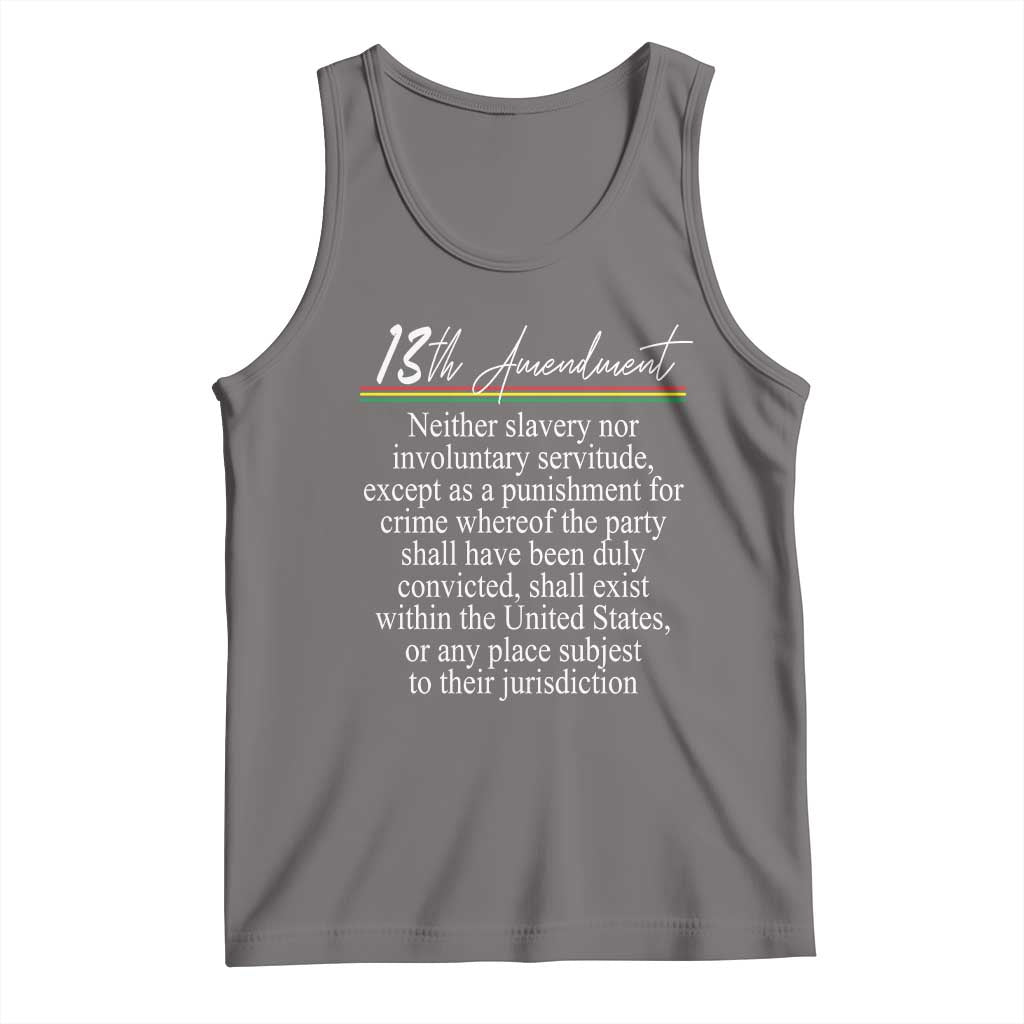13th Amendment of U.S. Constitution Tank Top Juneteenth 1865 Black History TS11 Deep Heather Print Your Wear