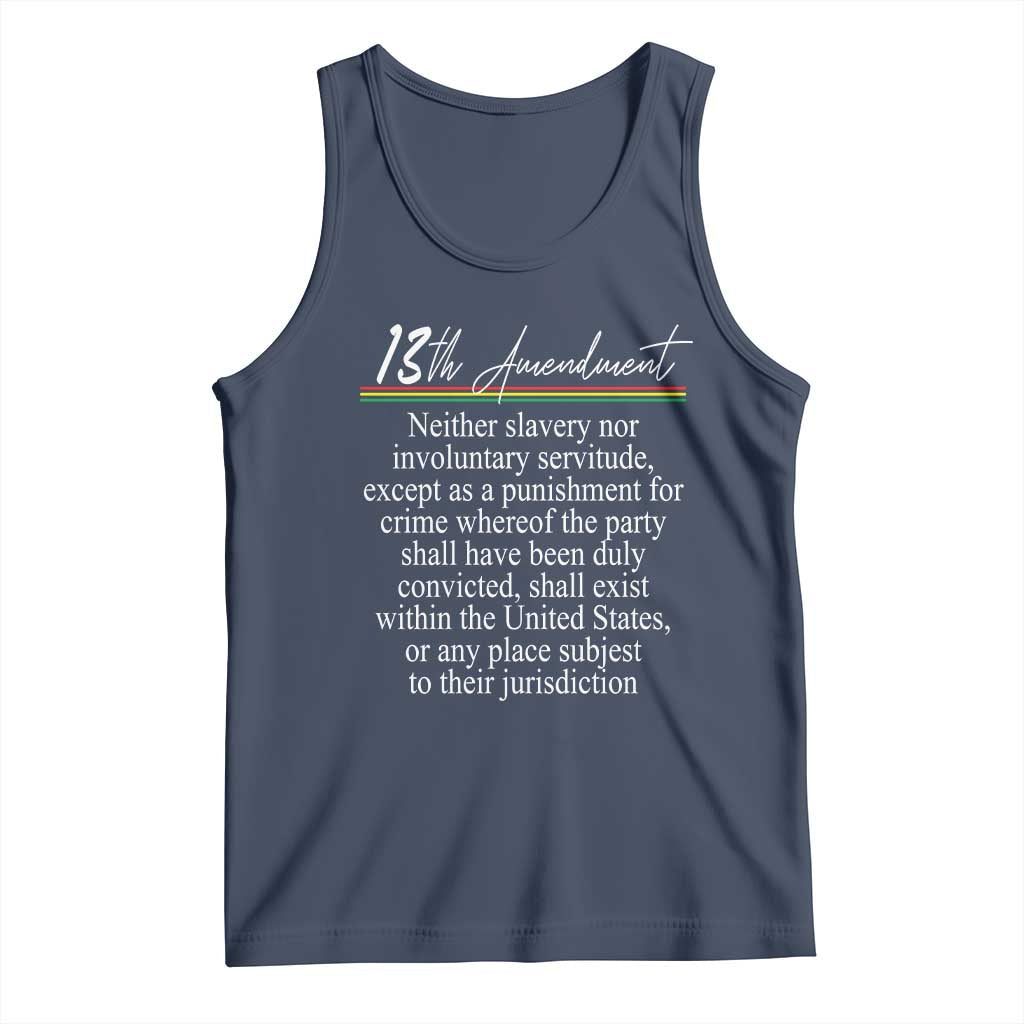 13th Amendment of U.S. Constitution Tank Top Juneteenth 1865 Black History TS11 Navy Print Your Wear