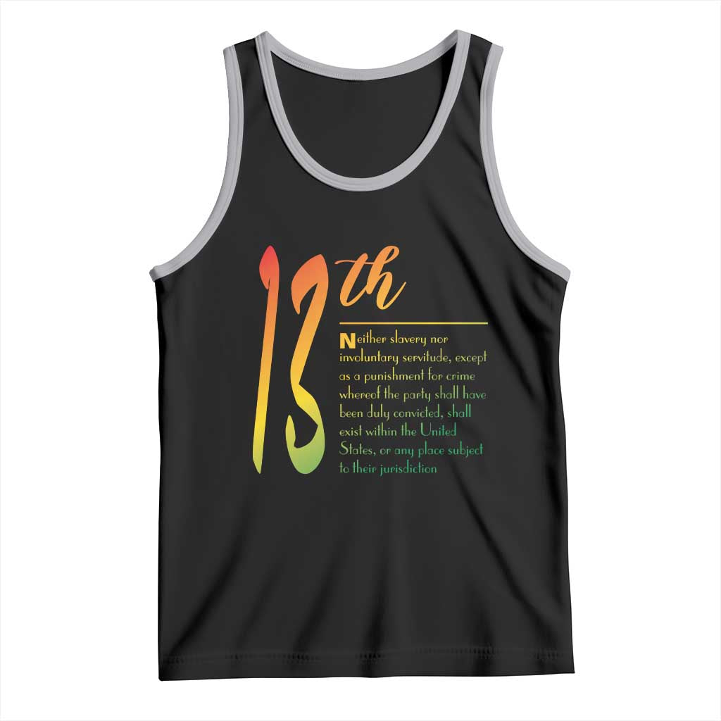 13th Amendment of U.S. Constitution Tank Top Juneteenth Black History TS11 Black Athletic Heather Print Your Wear
