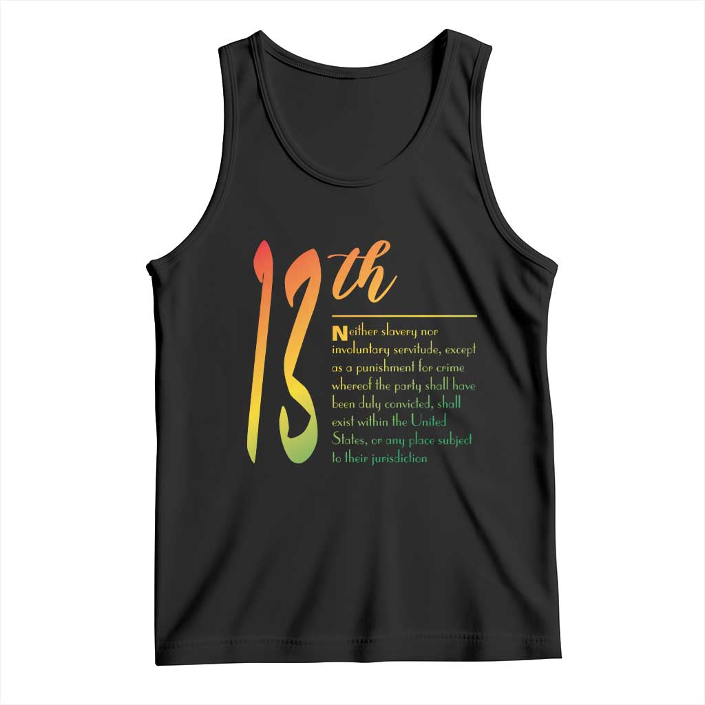 13th Amendment of U.S. Constitution Tank Top Juneteenth Black History TS11 Black Print Your Wear