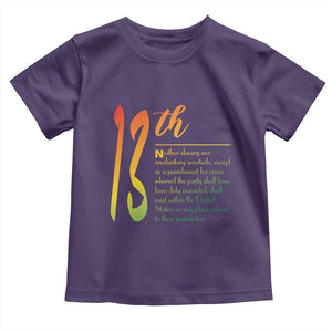 13th Amendment of U.S. Constitution Toddler T Shirt Juneteenth Black History TS11 Purple Print Your Wear