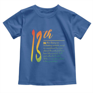 13th Amendment of U.S. Constitution Toddler T Shirt Juneteenth Black History TS11 Royal Blue Print Your Wear