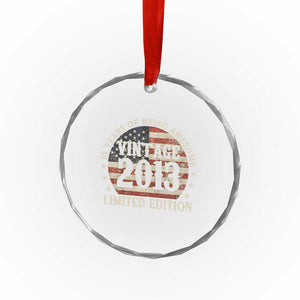13th Birthday 2026 Crystal Glass Ornament Vintage 2013 Limited Edition 13 Years Of Being Awesome TS11 Print Your Wear