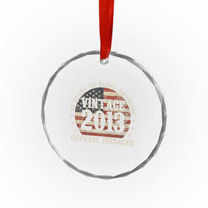 13th Birthday 2026 Crystal Glass Ornament Vintage 2013 Official Teenager 13 Years Of Being Awesome TS11 Print Your Wear