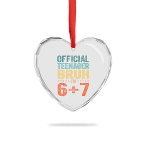 13th Birthday 67 Meme Heart Crystal Glass Ornament Official Teenager Bruh I Am Six Seven Retro 13 Years Old TS11 Print Your Wear