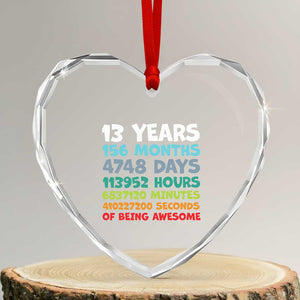 13th Birthday Heart Crystal Glass Ornament 13 Year Old Bday Gifts Son Boy 13yr TS10 Transparent Glass 3'' Heart Print Your Wear