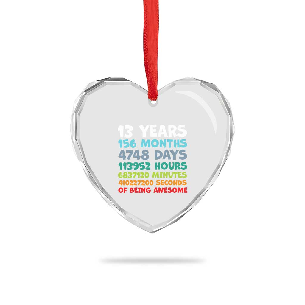 13th Birthday Heart Crystal Glass Ornament 13 Year Old Bday Gifts Son Boy 13yr TS10 Print Your Wear