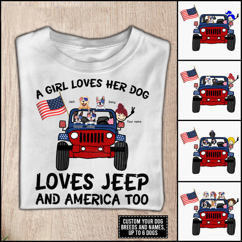 Custom JP Tee Shirts A Girl Loves Her Dogs Loves JP and America Too CTM Youth Custom - Printyourwear