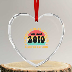 16th Birthday Heart Crystal Glass Ornament Vintage 16yr 2010 Limited Edition 16 Year Old Gift TS10 Transparent Glass 3'' Heart Print Your Wear