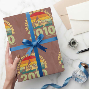 16th Birthday Wrapping Paper Roll Vintage 2010 Limited Edition 16 Year Old Gift TS10 Mocha Print Your Wear