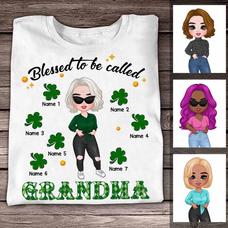 Personalized St Patricks Day Mom Grandma T Shirt Blessed To Be Called CTM Custom - Printyourwear