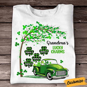 Personalized St Patricks Day Mom Grandma T Shirt Shamrock Truck CTM Custom - Printyourwear