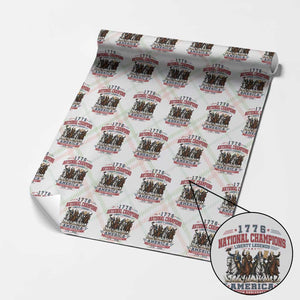 1776 National Champions Liberty Legends Vintage Wrapping Paper Roll Horseback Founding Fathers America 250th Anniversary