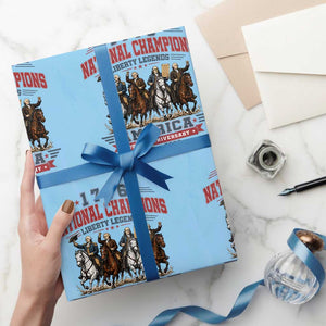 1776 National Champions Liberty Legends Vintage Wrapping Paper Roll Horseback Founding Fathers America 250th Anniversary