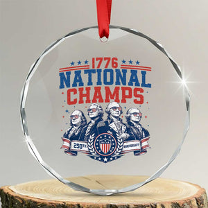 1776 National Champs Crystal Glass Ornament Funny Founding Fathers Sunglasses Patriotic 4th of July