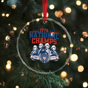 1776 National Champs Crystal Glass Ornament Funny Founding Fathers Sunglasses Patriotic 4th of July