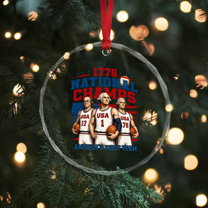 1776 National Champs Crystal Glass Ornament Patriotic Founding Fathers Basketball Undefeated America TS14 Print Your Wear
