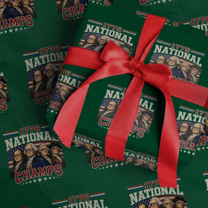 1776 National Champs Founding Father Wrapping Paper Roll Funny 4th of July Patriotic
