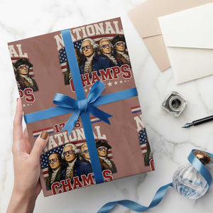 1776 National Champs Founding Father Wrapping Paper Roll Funny 4th of July Patriotic