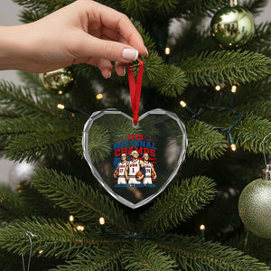 1776 National Champs Heart Crystal Glass Ornament Patriotic Founding Fathers Basketball Undefeated America