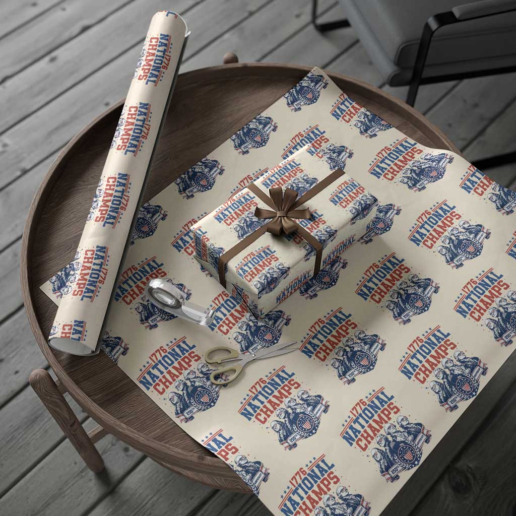 1776 National Champs Wrapping Paper Roll Funny Founding Fathers Sunglasses Patriotic 4th of July