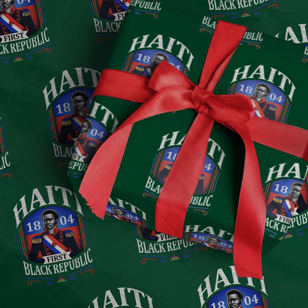 1804 First Black Republic Vintage Graphic Wrapping Paper Roll Jean Jacques Dessalines Historic TS02 Green Print Your Wear
