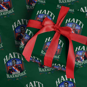 1804 First Black Republic Vintage Graphic Wrapping Paper Roll Jean Jacques Dessalines Historic TS02 Green Print Your Wear