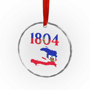 1804 Haiti Map and Flag Crystal Glass Ornament Haitian Heritage Pride Graphic TS02 Print Your Wear