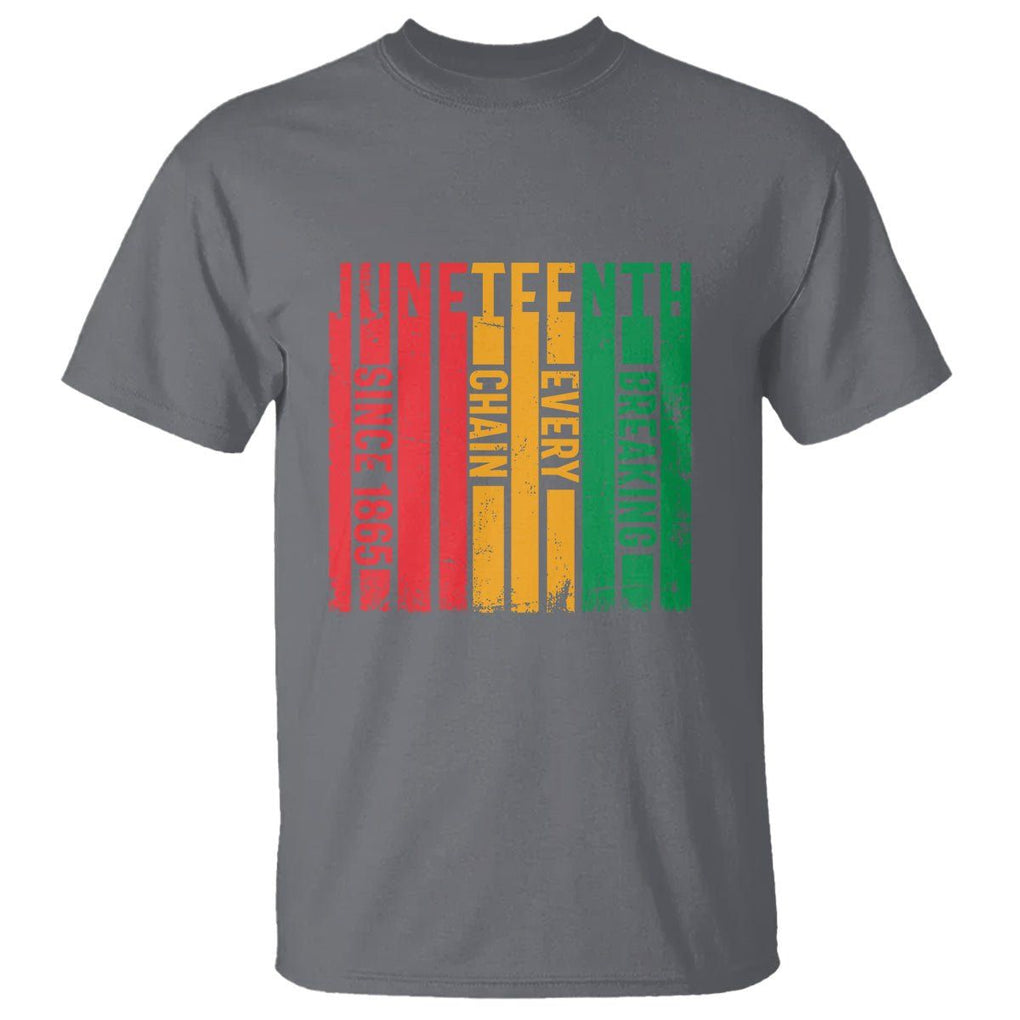1865 T Shirt Juneteenth Breaking Every Chain TS01 Charcoal Printyourwear