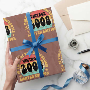 18th Birthday Wrapping Paper Roll Vintage 18yr 2008 Limited Edition 18 Year Old Gift TS10 Mocha Print Your Wear
