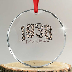 1936 Retro Birthday Crystal Glass Ornament 90 Year Old Leopard 90th Birthday Gifts For Women TS10 Transparent Glass 3'' Circle Print Your Wear