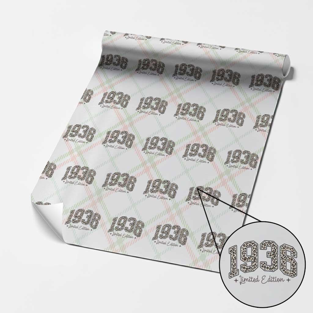 1936 Retro Birthday Wrapping Paper Roll 90 Year Old Leopard 90th Birthday Gifts For Women TS10 Christmas Plaid Print Your Wear