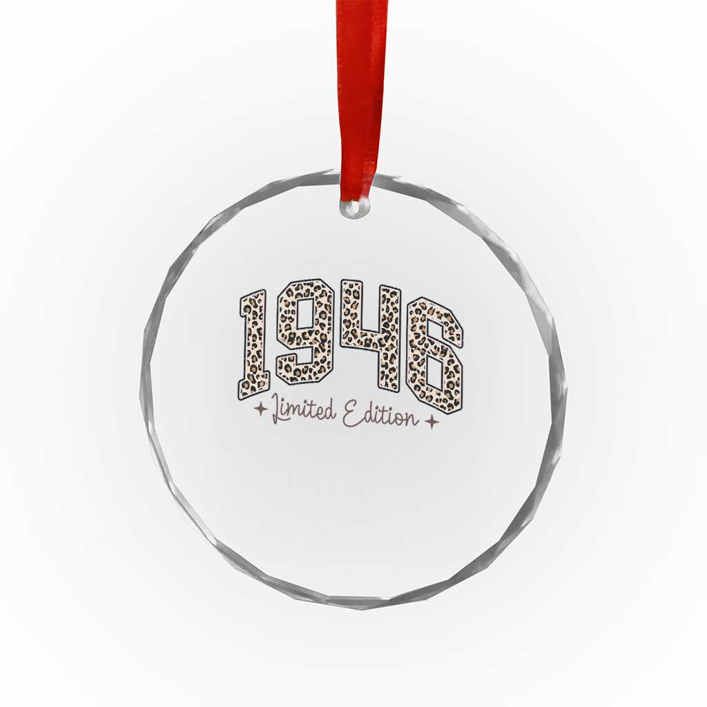 1946 Retro Birthday Crystal Glass Ornament 80 Year Old Leopard 80th Birthday Gifts For Women TS10 Print Your Wear