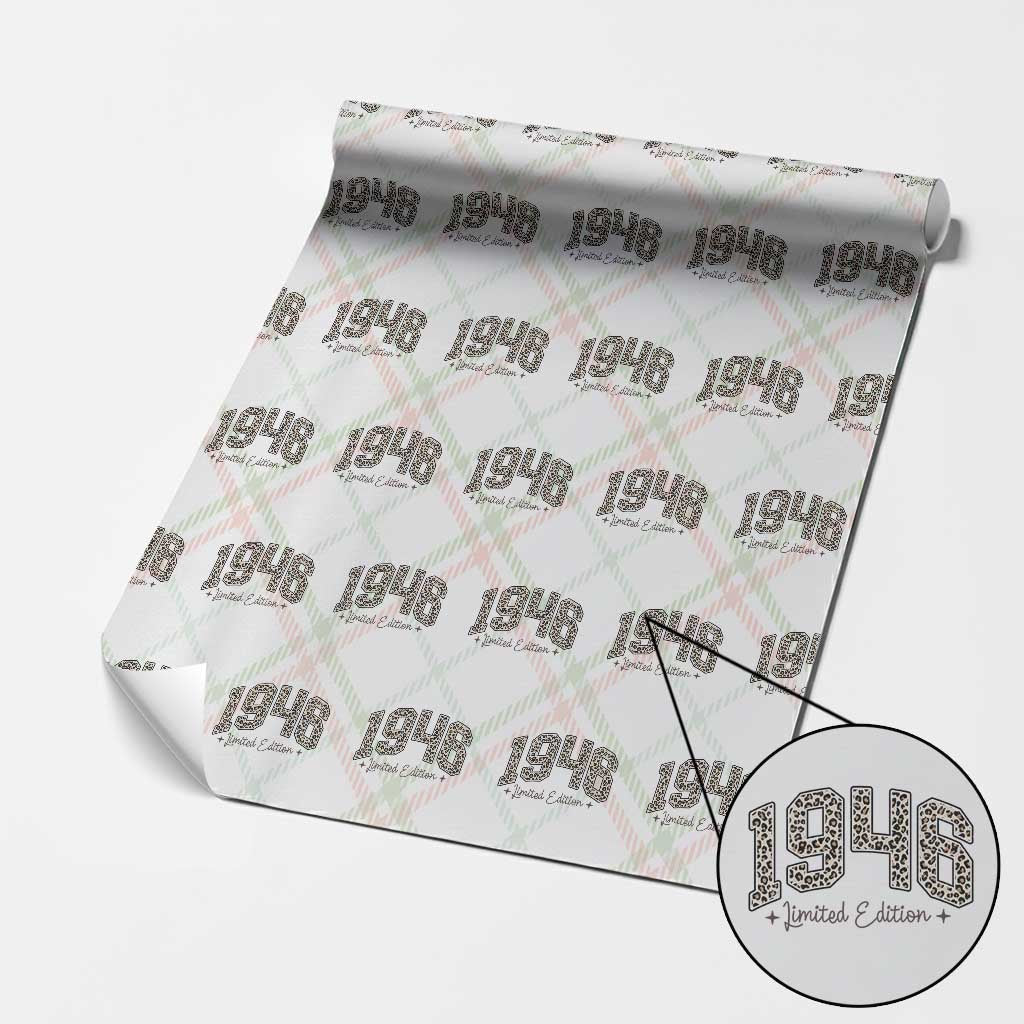 1946 Retro Birthday Wrapping Paper Roll 80 Year Old Leopard 80th Birthday Gifts For Women TS10 Christmas Plaid Print Your Wear