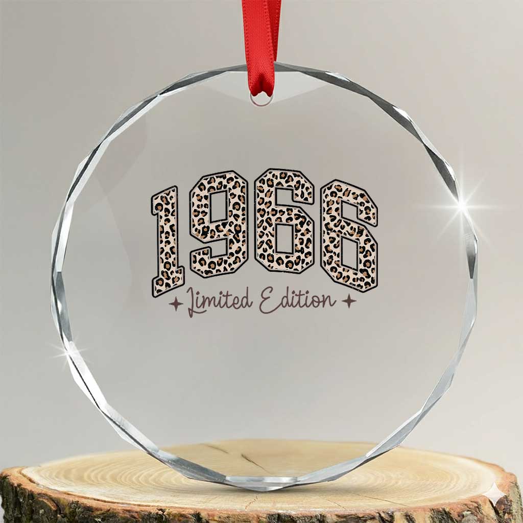 1966 Retro Birthday Crystal Glass Ornament 60 Year Old Leopard 60th Birthday Gifts For Women TS10 Transparent Glass 3'' Circle Print Your Wear