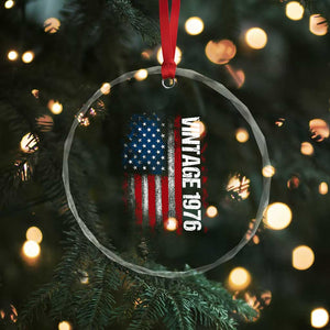 1976 Distressed American Flag Crystal Glass Ornament Patriotic 50th Birthday Graphic TS02 Print Your Wear