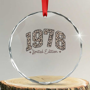 1976 Retro Birthday Crystal Glass Ornament 50 Year Old Leopard 50th Birthday Gifts For Women TS10 Transparent Glass 3'' Circle Print Your Wear
