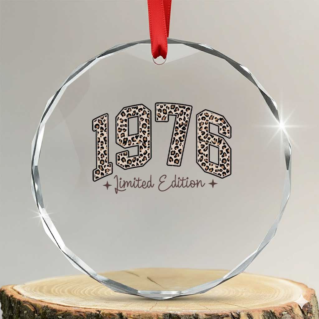 1976 Retro Birthday Crystal Glass Ornament 50 Year Old Leopard 50th Birthday Gifts For Women TS10 Transparent Glass 3'' Circle Print Your Wear