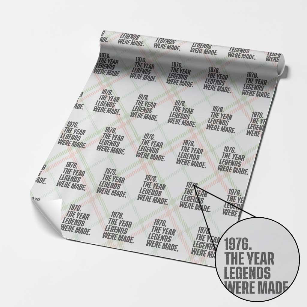 1976 The Year Legends Were Made Wrapping Paper Roll Minimalist Retro 50th Birthday TS02 Christmas Plaid Print Your Wear