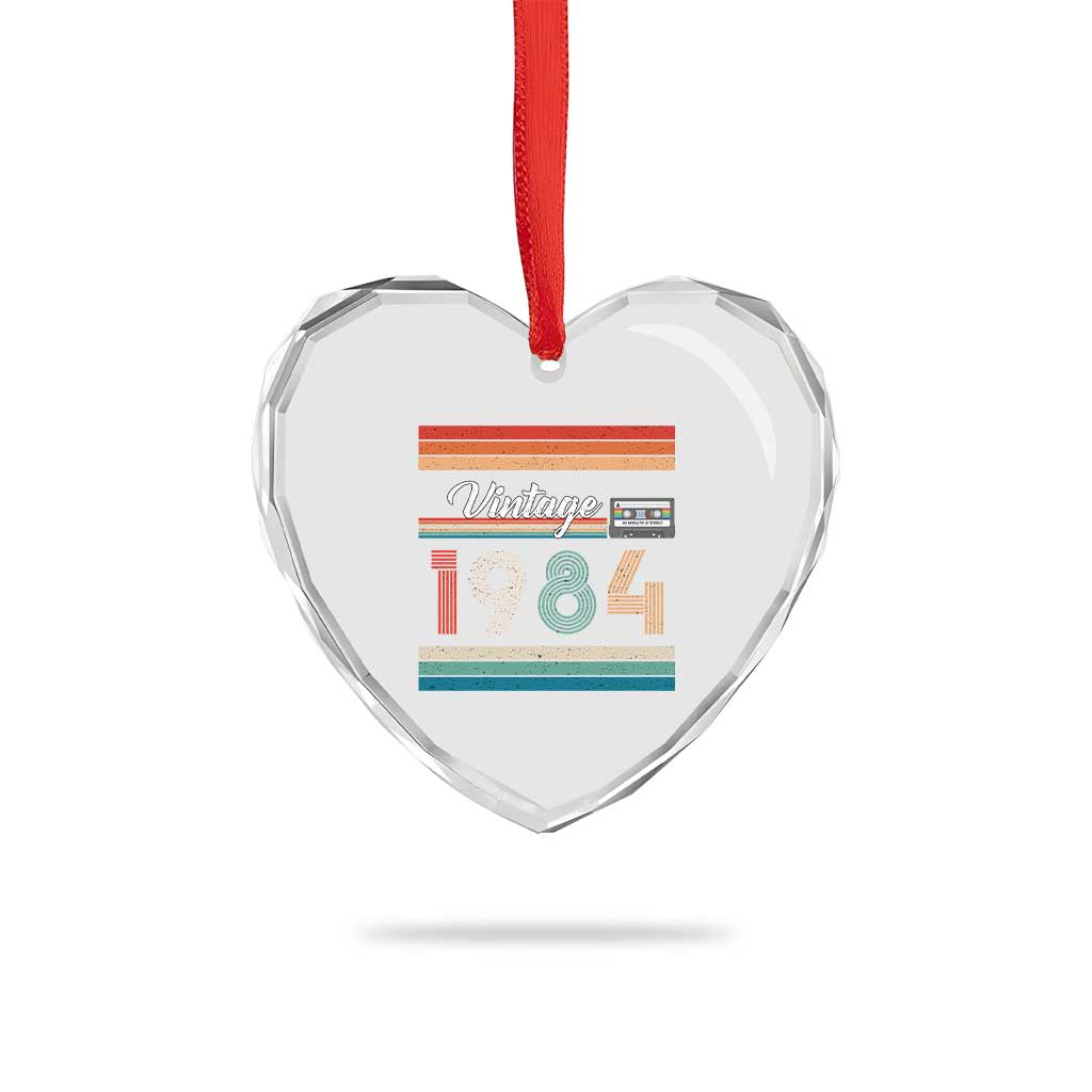 1984 Retro Birthday Heart Crystal Glass Ornament Vintage 42th Birthday Gift Classic 90s Style TS10 Print Your Wear