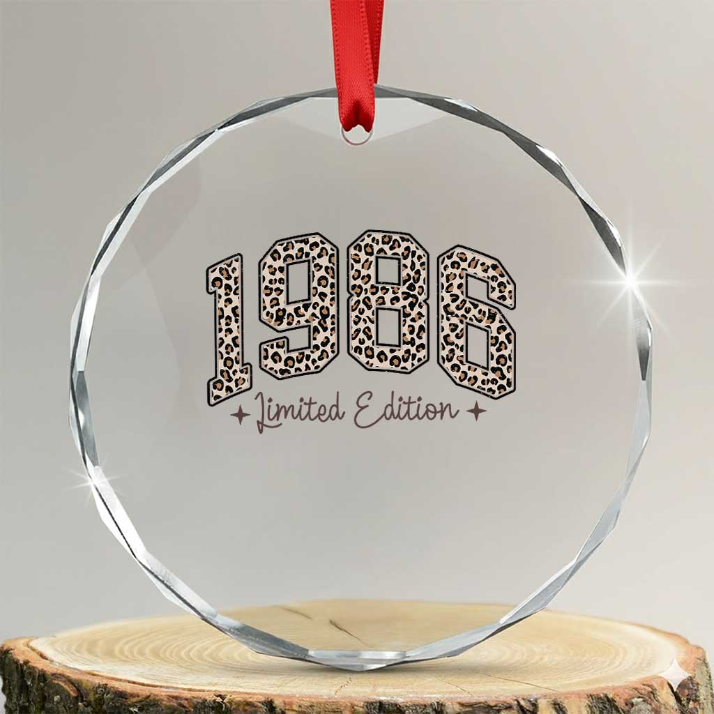 1986 Retro Birthday Crystal Glass Ornament 40 Year Old Leopard 40th Birthday Gifts For Women TS10 Transparent Glass 3'' Circle Print Your Wear