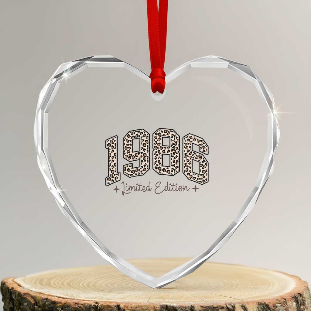 1986 Retro Birthday Heart Crystal Glass Ornament 40 Year Old Leopard 40th Birthday Gifts For Women TS10 Transparent Glass 3'' Heart Print Your Wear