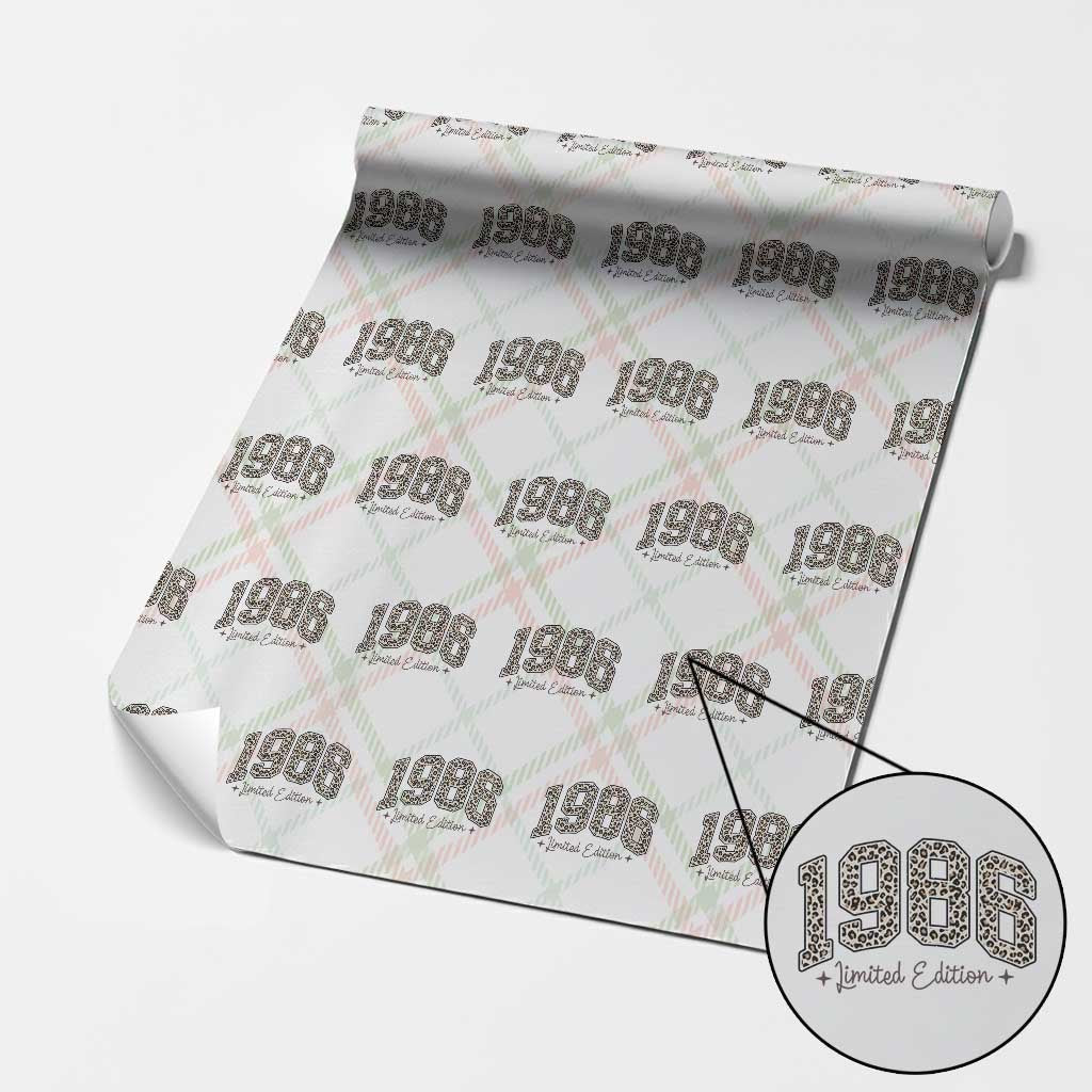 1986 Retro Birthday Wrapping Paper Roll 40 Year Old Leopard 40th Birthday Gifts For Women TS10 Christmas Plaid Print Your Wear