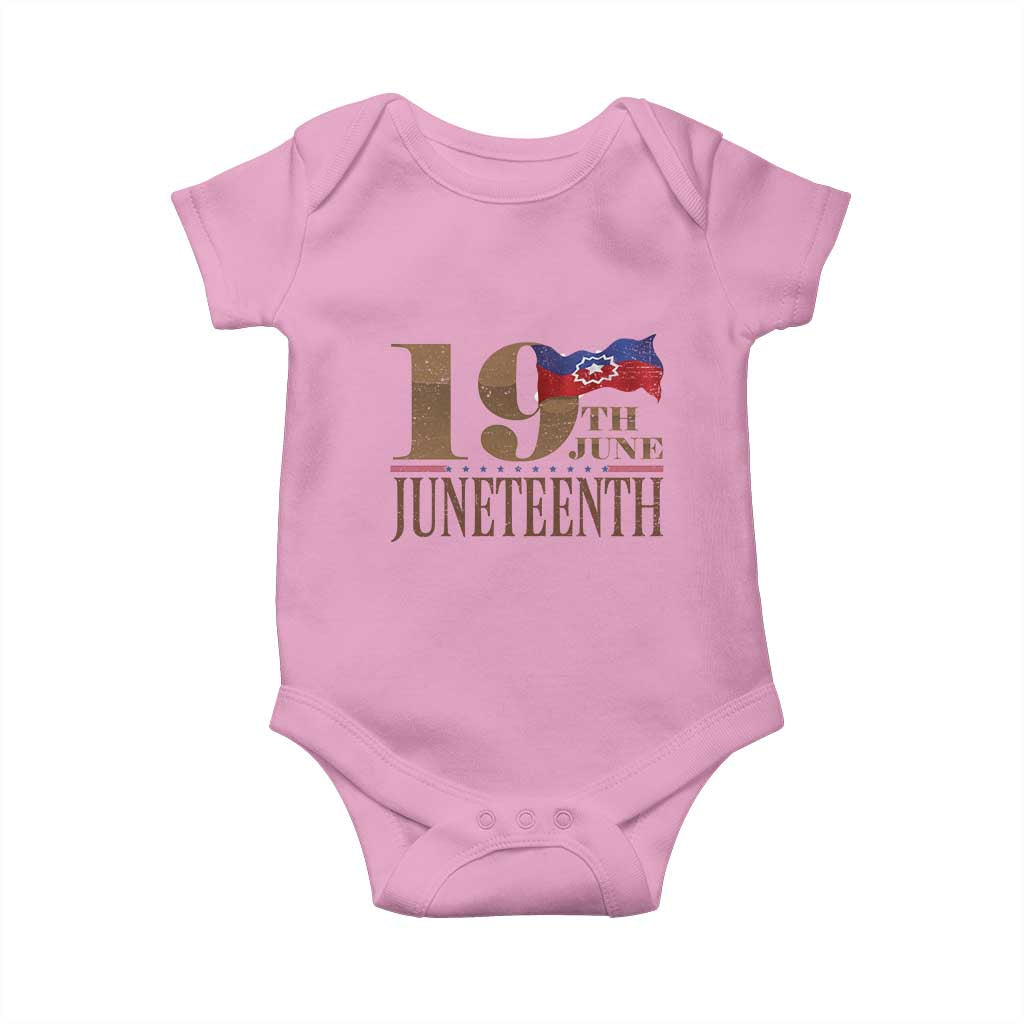 19th June Juneteenth Freedom Day Baby Onesie Juneteenth Flag TS11 Light Pink Print Your Wear